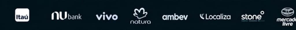 Itaú, Nubank, Vivo, Natura, Ambev, Localiza, Stone, Mercado Livre